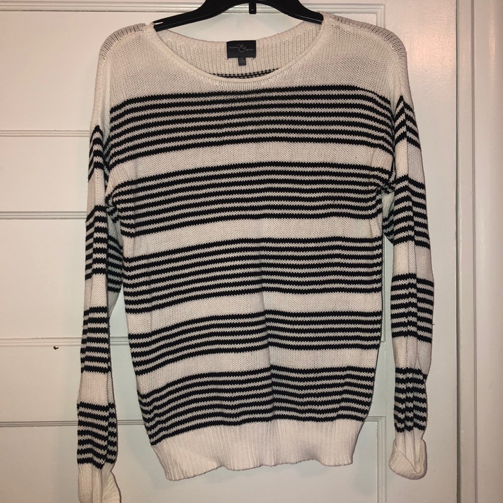 Black and white striped sweater